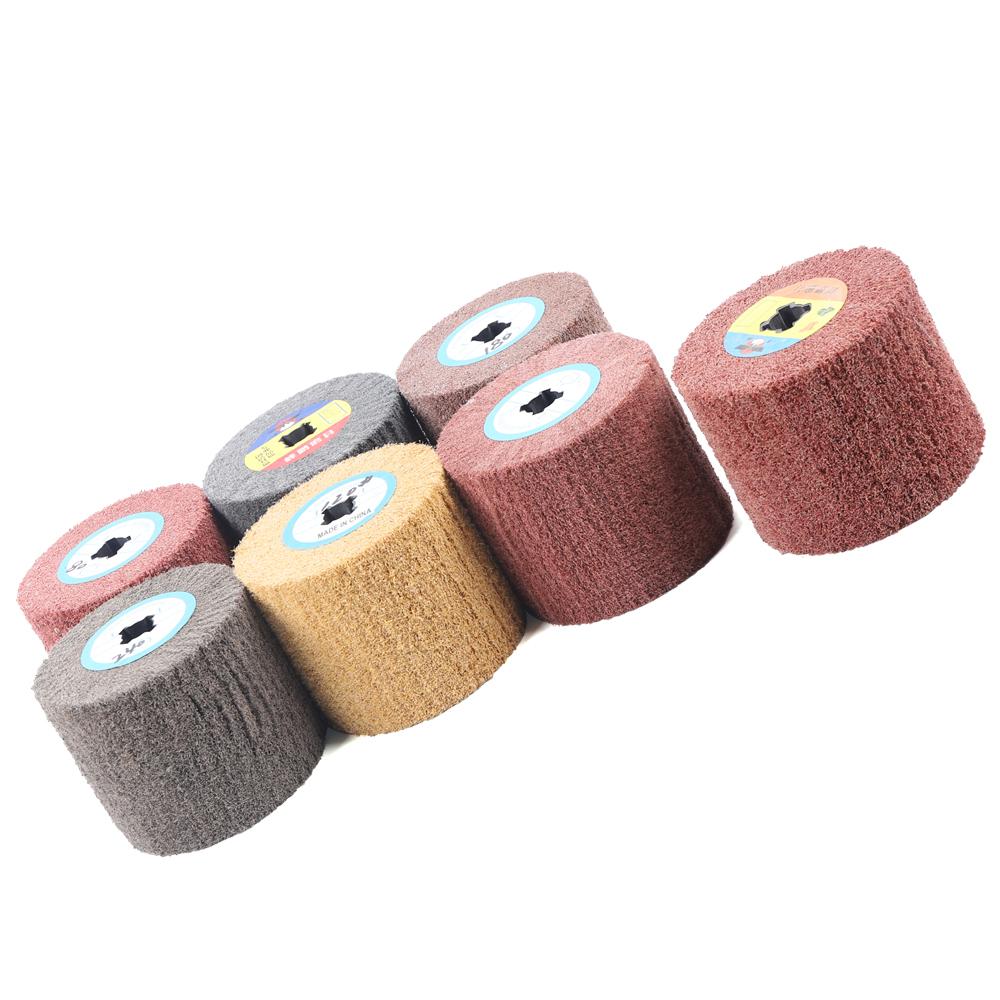 Surface Conditioning Wheel, 7Pcs Wire Drawing Wheel Brush Drum Burnishing Polishing Buffer Wheel