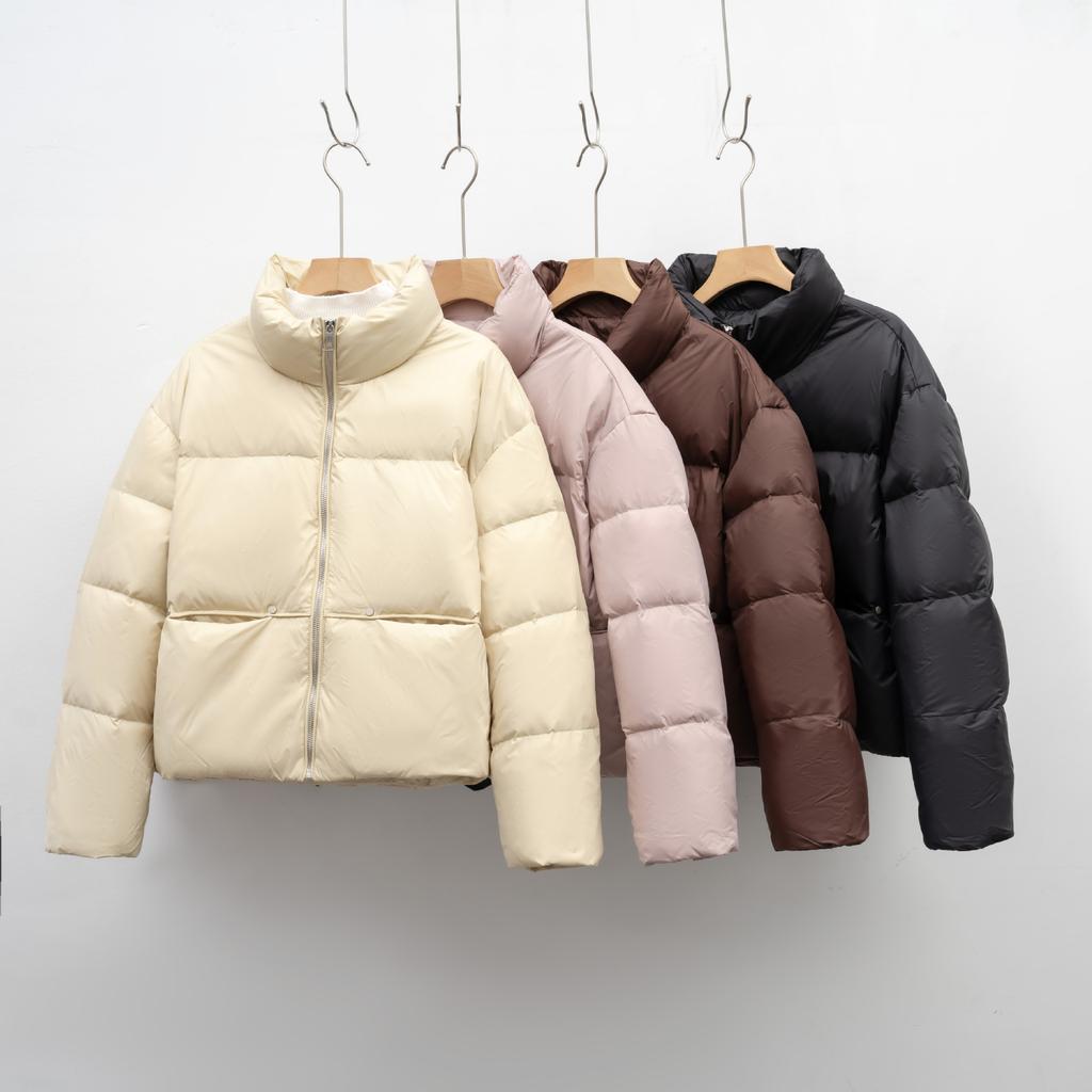 Simple short casual duck down stand-up collar thickened warm down jacket winter new bread jacket