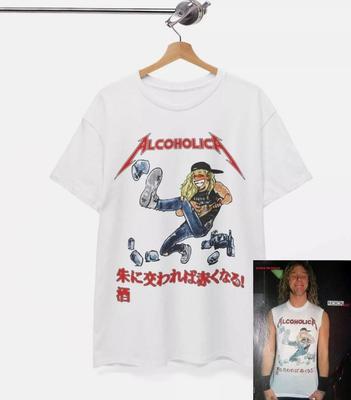 Alcoholica T-Shirt, Worn by James Hetfield Mettalicaa Unisex T-Shirt S-5XL Unisex T-Shirt