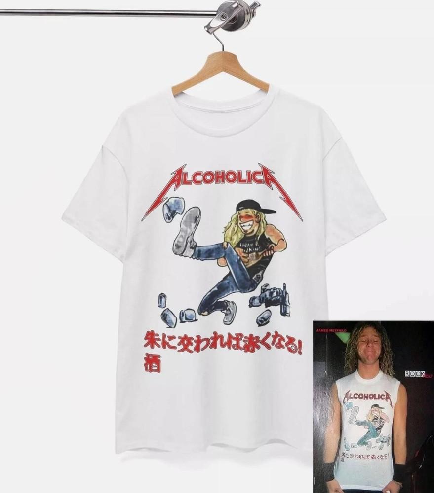 

Футболка Alcoholica, Носил Джеймс Хэтфилд Mettalicaa Унисекс Футболка S-5XL Унисекс Футболка XXXXL
