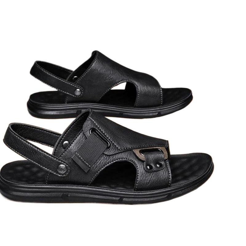 Fashion Men's slippers outdoor hiking beach flat shoes summer new sandals thick sole non slip casual soft sole cool shoes