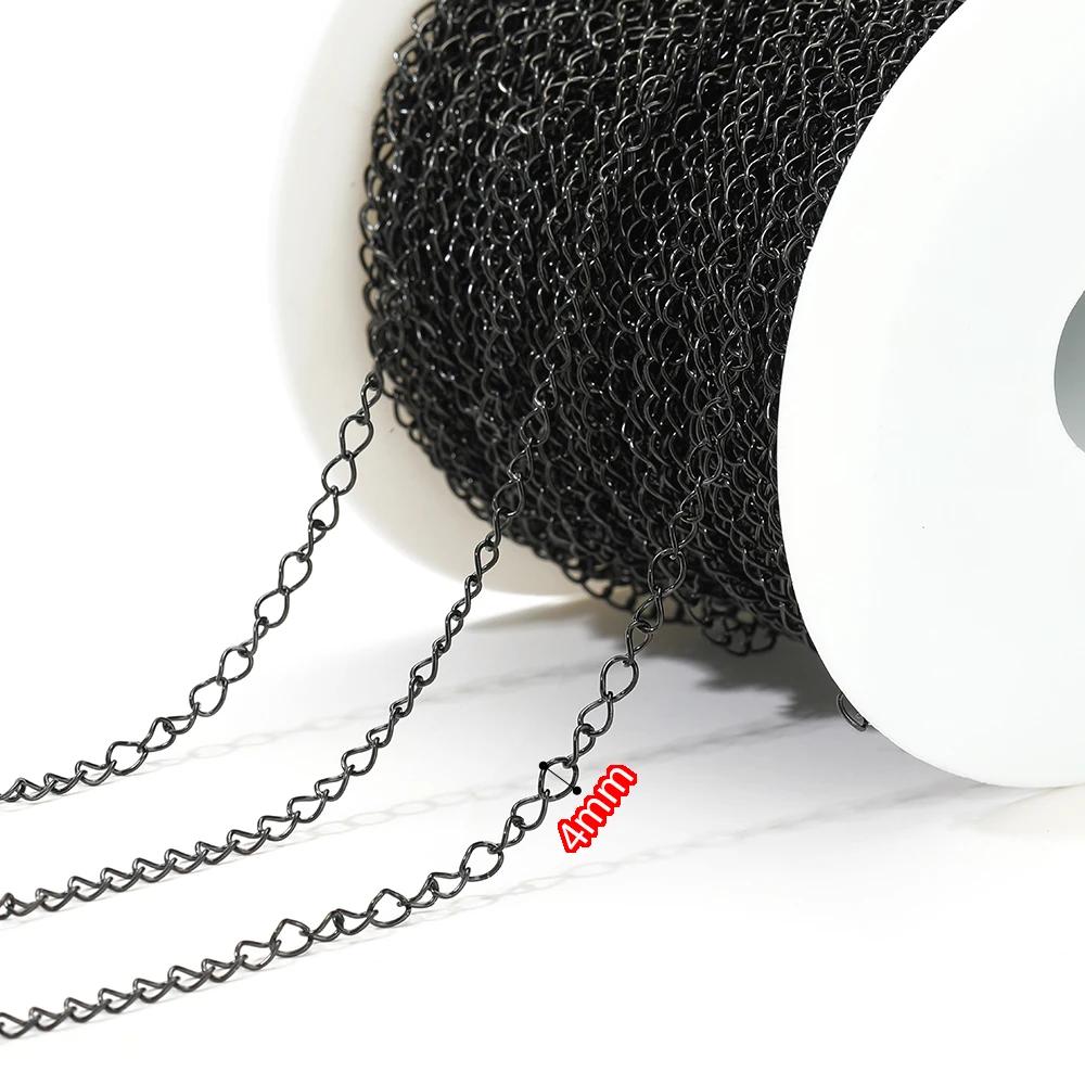 5 Meters Stainless Steel Rose Gold Necklaces Extension Tail Chain Bulk Bracelets Extender Chains for DIY Jewelry Making Supplies