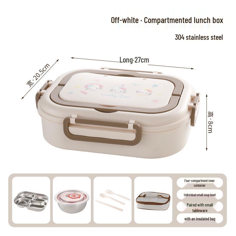 304 Stainless Steel Insulated Bento Box - Microwave Safe for Work, School & Kids