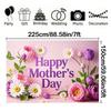 Happy Mother's Day Floral Party Banner,Backdrop with Text Decorative Elements for Home Wall and Photo Decor,Party Backdrop,Mothers Day Decor