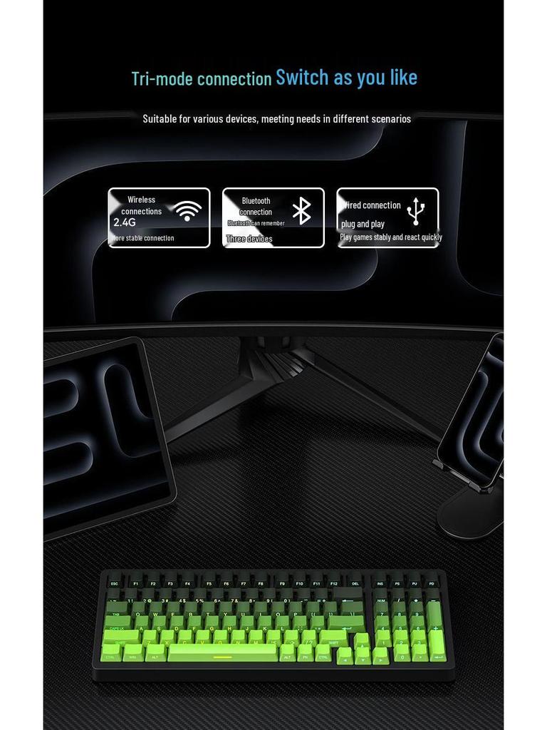 SG99 Custom Gasket Mount Wireless Mechanical Gaming Keyboard - Full-Key Hot-Swappable, Bluetooth Tri-Mode