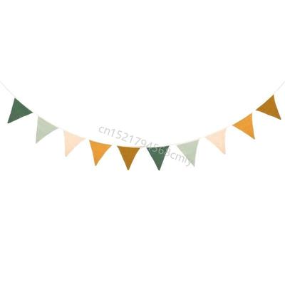 Decorative Cotton Bunting for Kids Bedroom Flags Garlands Nursery Wall Decors 6XDE
