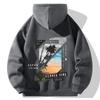 Unisex American Casual Printed Hooded Sweatshirt - Loose, Fashionable Long Sleeve Top