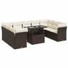 VidaXL Garden Lounge Set 10 Pcs with Brown Cushions Wicker 3326224