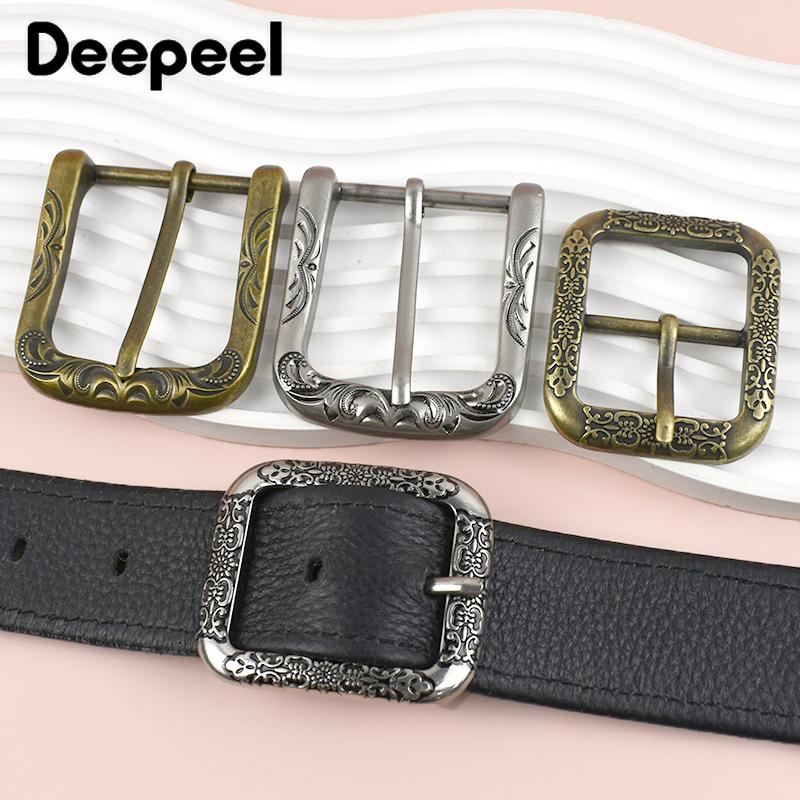 1/2 Stück Deepeel 35/40mm Vintage Metall Taschengurt Schnalle Antik Messing Silber Leder Verstellstift Verschluss DIY Gurtband Riemen Dekor Haken