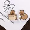 Breastpin Capybara Brooch Cute Animal Capibara Badge Cartoon Acrylic Capybara Pin  Gift