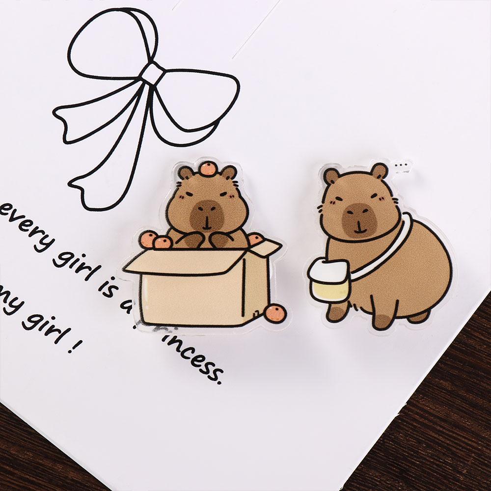 Breastpin Capybara Brooch Cute Animal Capibara Badge Cartoon Acrylic Capybara Pin  Gift