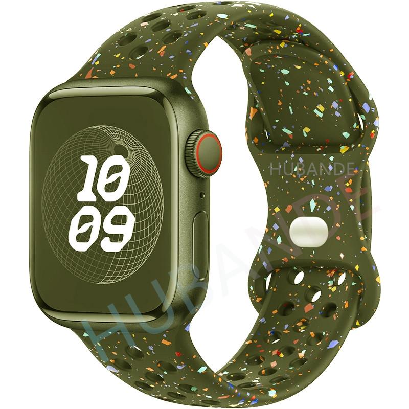 Sport Strap Colored Particles Rubber Band for Apple Watch 49mm 46mm 45mm 44mm 42mm 41mm 40mm  for IWatch 11 10 9 8 7 6 5 4 3 SE