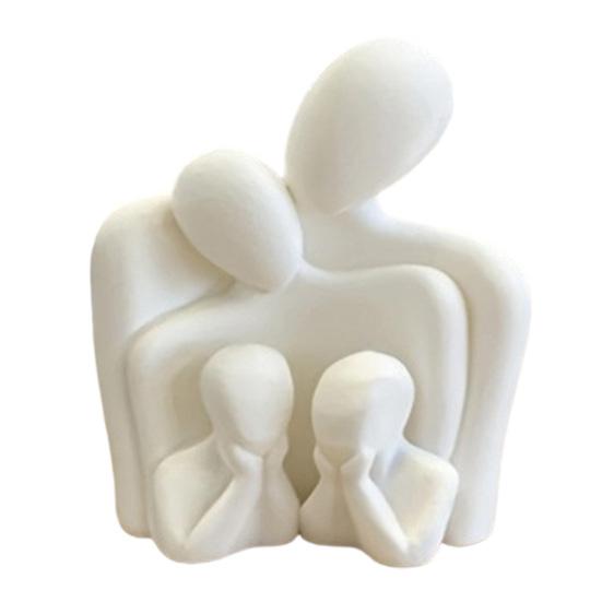 

Family of 4 Sculpture Abstract 4 Persons Family Figurine Modern Minimalist Home Statue for Office Living Room Bookshelf Mantel TV Cabinets Table Decor белый