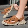 Sommer Herren Sandalen Echtes Leder Herren Freizeitschuhe Outdoor Herren Ledersandalen für Herren Strandschuhe Römische Herrenschuhe