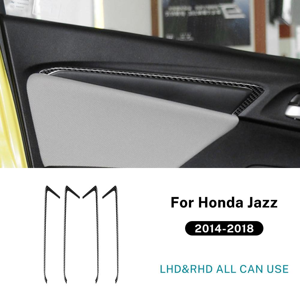 

Real Soft Carbon Fiber Sticker For Honda Jazz/Fit GK5 2014 2015 2016 2017 2018 LHD RHD Car Door Trim Strip Interior Accessories