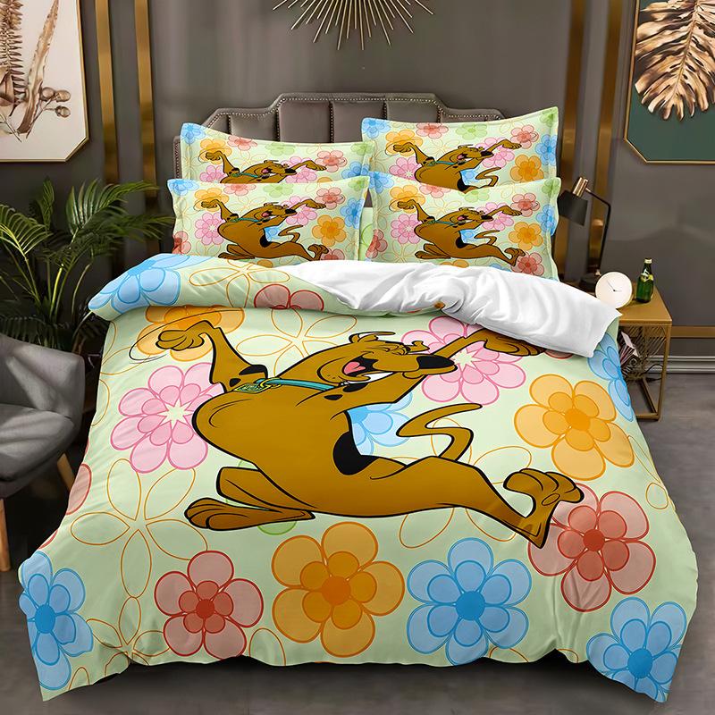 Scooby Doo Dog Quilt Cover Home Textiles Bedding Three-Piece Set, Kit Pillowcase