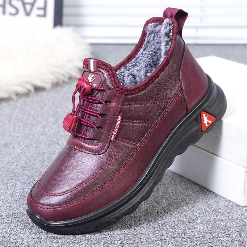 Nové podzimní a zimní Ladies Plus Sametové tenisky Silné voděodolné teplé boty