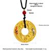 Sand gull anheng halskjede Buddha Dragon gult gull svart tau hals kjede