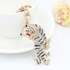 Portable Key Ring Fine Workmanship Alloy Tiger Rhinestone Keyring Keychain for Friends