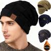 Soft Winter Beanie Cap Thick Warm Face Mask Set Casual Slouchy Hat  for Winter Cycling Skiing