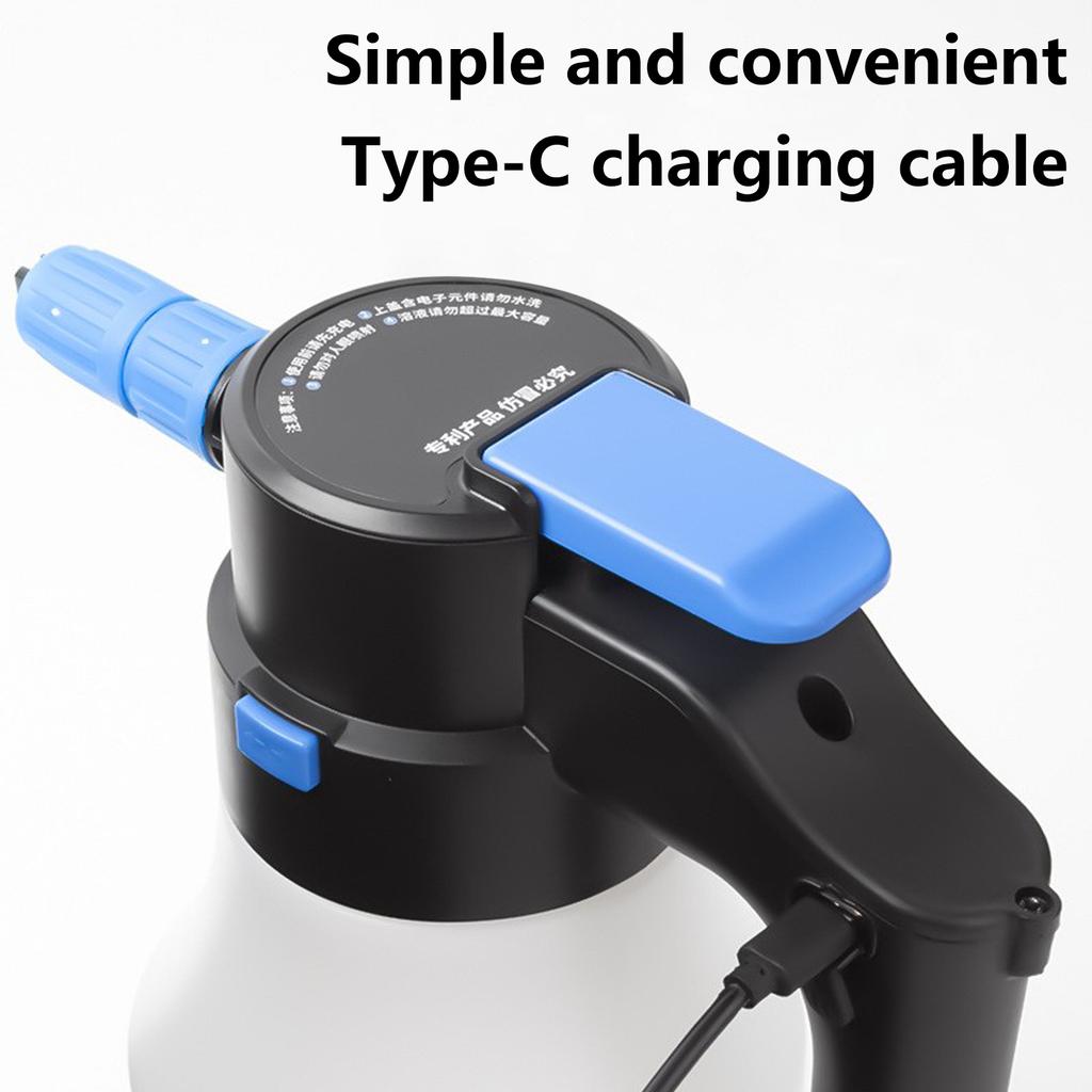 Electric Foam Sprayer 1.5L Electric Foam Cannon TypeC Charging for Car Washing Kitchen Cleaning