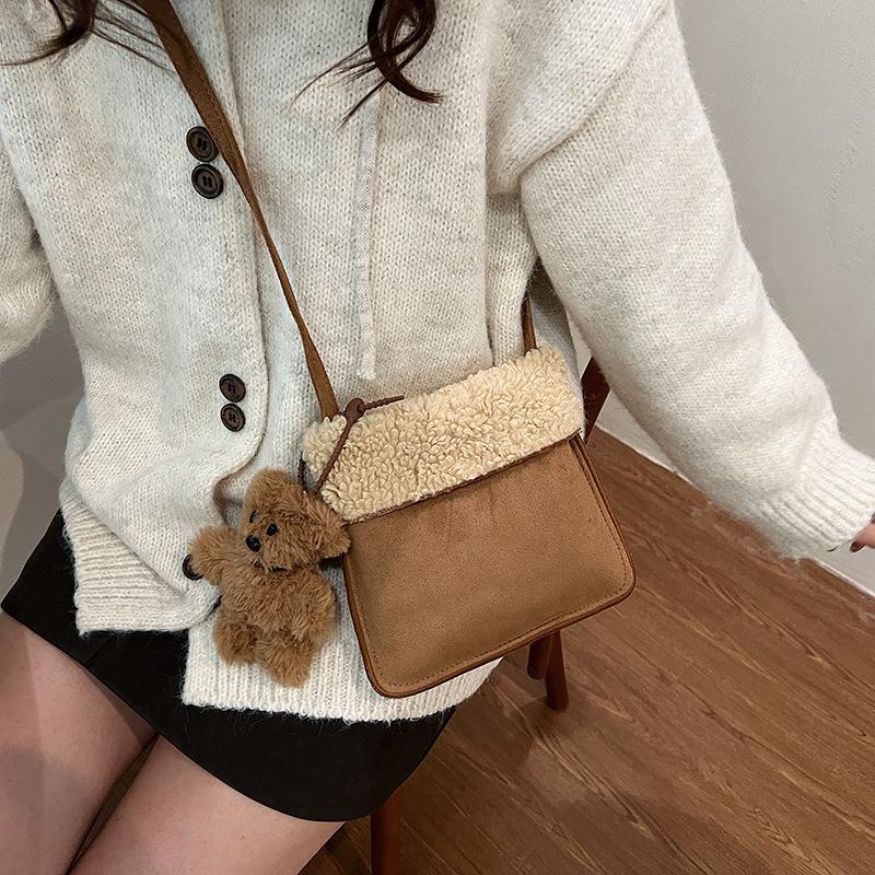 Maillard Lamb Wool Plush Bag Women 2025 New Autumn and Winter Furry Small Bag Messenger Mobile Phone Bag