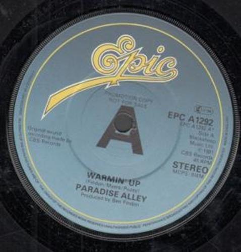 

7inch Record PARADISE ALLEY Warmin Up EPCA1292PROMO Epic 1981 UK SoulFunk Used