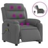 Vidaxl Reclining Massage Chair, Electric, Dark Grey, Fabric