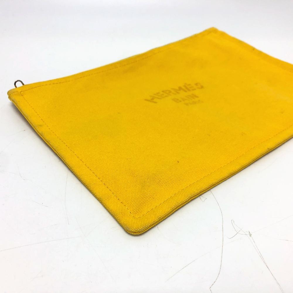 Hermes New Yachting Pouch GM  Pouch Canvas Yellow