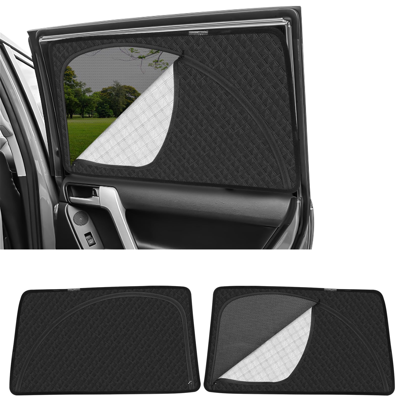 

Magnetic Sunshade for the New Land Cruiser Prado Model 150 Rear Seat Ventilation and Integrated Car Shade for Prado Mesh Sun UV Light Insect and