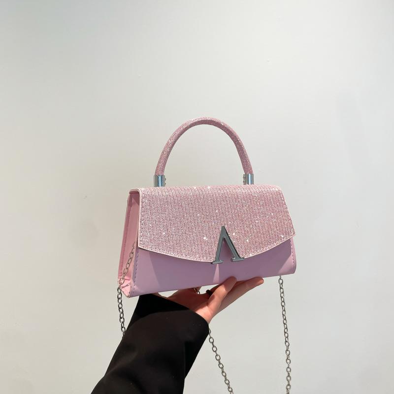 

Простой нишевый дизайн, роскошный внешний вид с высокой текстурой, новая весенняя портативная наплечная сумка-мессенджер для женщин розовый