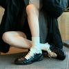 Cowhide Version~ Spring and Autumn Niche Inner Height-increasing Thick-soled Oblique Lace-up German Training Shoes Women's Flat Baseplate Shoes Sports
