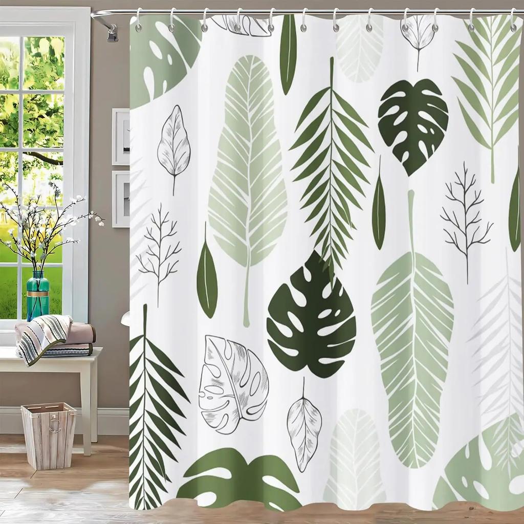 Botanical Garden Shower Curtain-Blue and Gray Flowers with Exquisite Butterflies, a Bathroom Decoration Inspired by Nature,