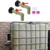 Kunststoff-Wasserhahn-Set mit zwei Anschlüssen, zwei Dichtungen, zwei Adapterabdeckungen und Klebeband für 1000-Liter-Regenwassertanks, einfache Installation
