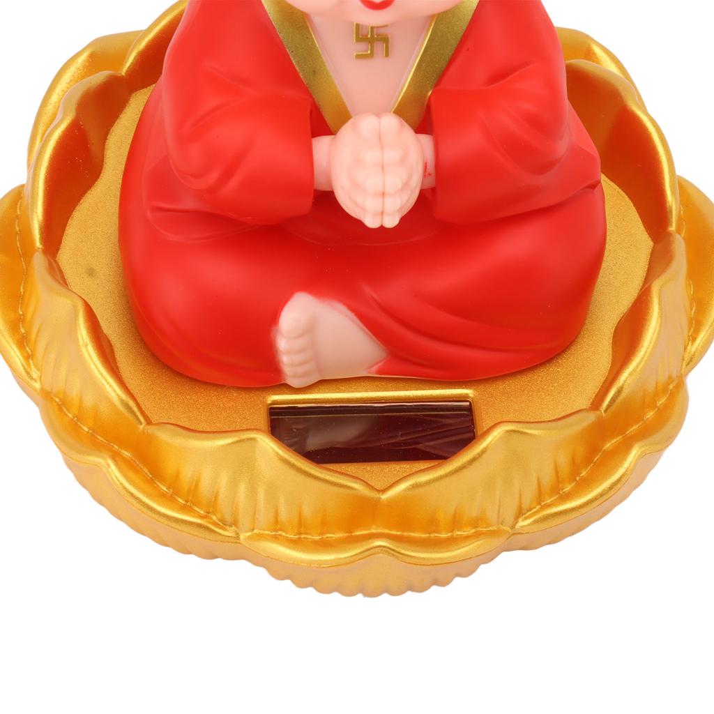Small Monk Ornaments Cute Monk Car Interior Display Decoration Light Energy Sensing Decorations for Car Dashboard Home