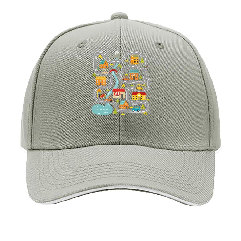Dad Racing Play Road Cars Town Track Sandwich Baseball Cap Sun Cap Outdoor Workouts Hat