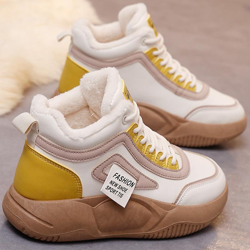 Women's Snow Boots, Artificial Short Plush Plastic Low Heel, Autumn and Winter New Style, Thick Soled Versatile Cotton Shoes