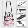 Love Hearts Pattern Insulated Lunch Bag Leakproof Cooler Thermal Bento Tote Bag Red Love Heart Lunch Box for Work Picnic Beach