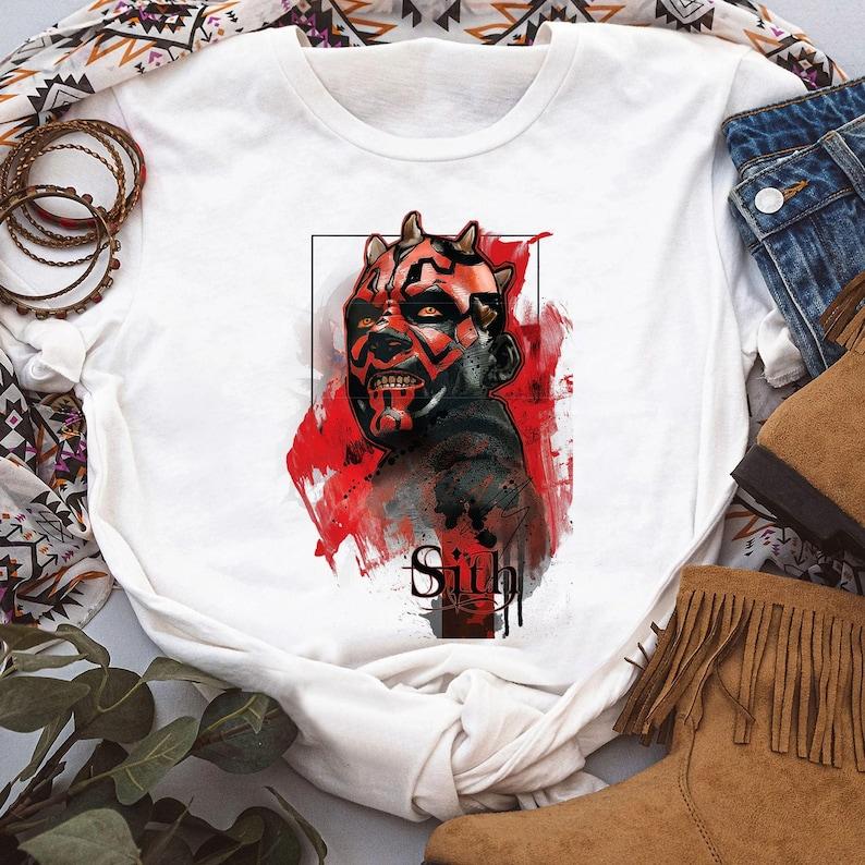 Star Wars Darth Maul Sith T-Shirt Portrait T-Shirt Unisex Adult T-shirt Kid shirt Gift for Birthday Hoodie Toddler Tee Disneyland Vacation 150
