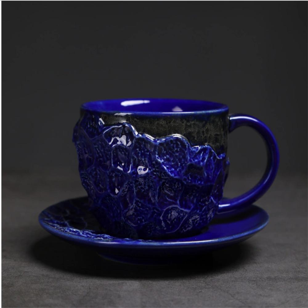 1X Japanese Style Creative Retro Ceramic Coffee Cup Mugs Saucer Set Tea Coarse Coffee Milk Cups Mug