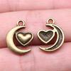 10pcs Moon Charms For Jewelry Making Antique Bronze Silver Color Pendants Making DIY Handmade Tibetan Finding Jewelry