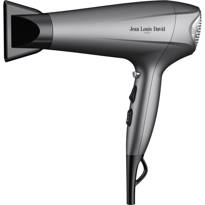 Seche-cheveux - JEAN LOUIS DAVID - Power Dry - Diffuseur - 3 températures - 2400 W - Gris