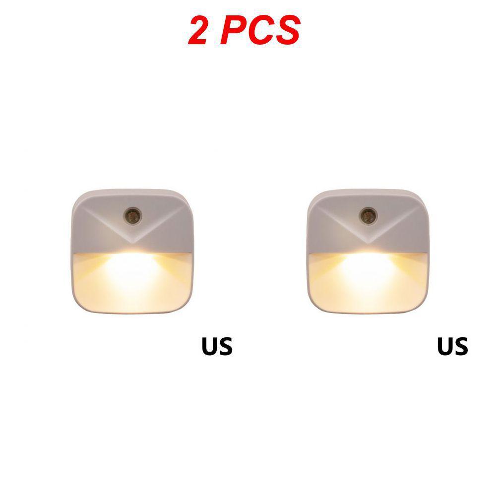 Mini Cute Wall Plug-in LED Night Light Auto Sensor Bedside Lamp For Bedroom Kid's Room Hallway Corridor Stairs EU/US 110V 220V