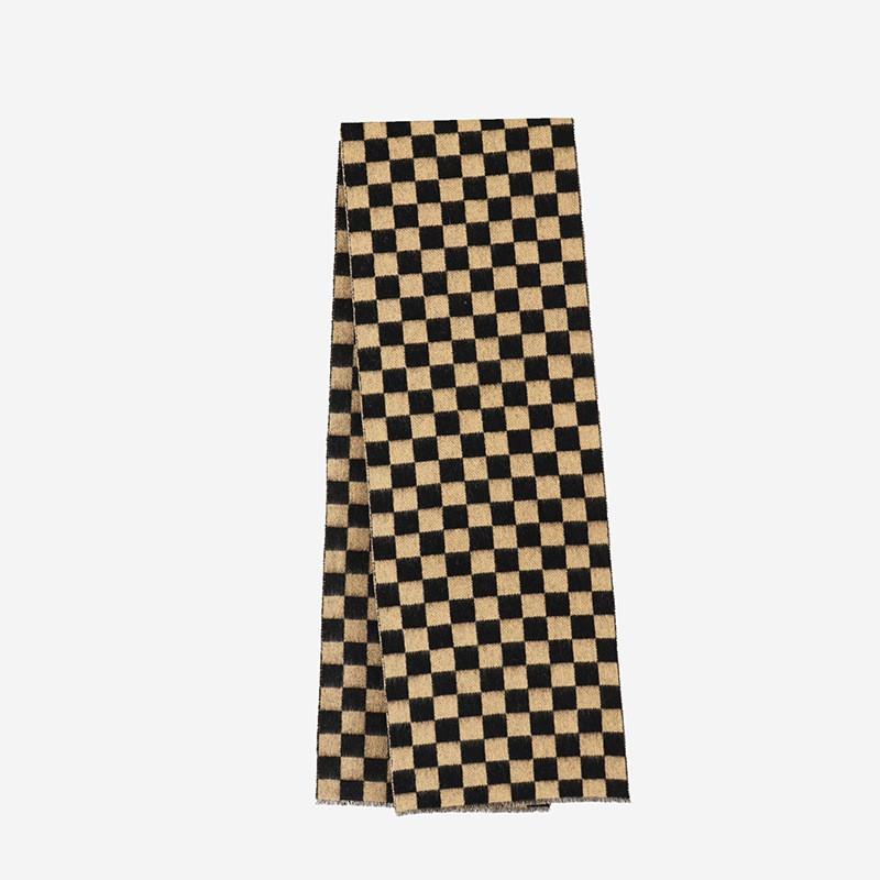100% Wool Plaid Scarf Women Men Winter Warm Thick Shawl Elegant Fashionable Neck Wrap