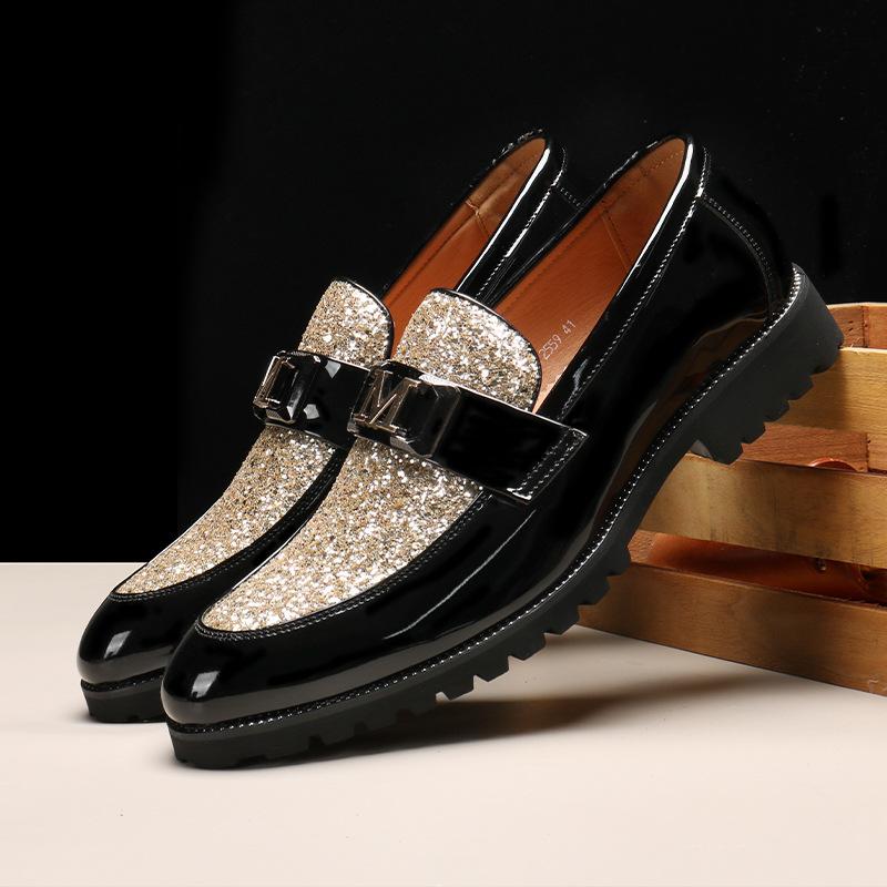 2559 Loafers Pointed Men's Shoes New Leather Shoes Men's Foot Fashion Large Size Foreign Trade Small Leather Shoes Men