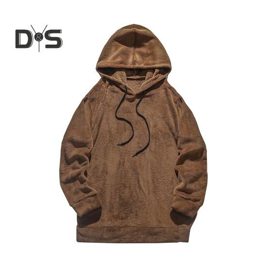 

Мужская толстовка с капюшоном на осень-зиму, однотонная, с длинными рукавами, из толстого плюша, с капюшоном, свободная, повседневная одежда, повседневный спортивный топ M верблюд