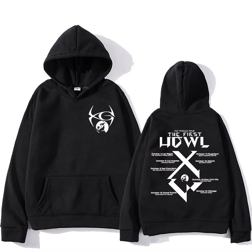 The First World Tour XG Band Graphic Hoodie Woke Up 2024 Album Print Sweatshirt Men Women Fan Casual Oversized Pullover Streetwear Tops