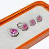 Gesi En Jewelry Pink Millennium Star Inlaid Luxury Set: Earrings, Ring, and Pendant.