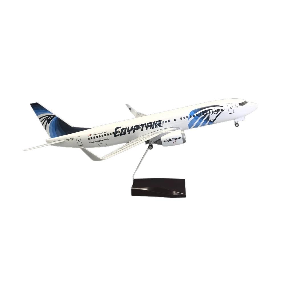 B737 Egypt Air Plane Model Toy 47cm Passenger Aircraft W Light And Wheel Landing Gear Souvenir Plane Collected Gift By Aviation