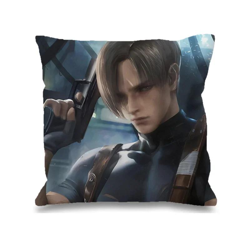 Leon Kennedy Decorative Pillowcase 45x45 Printed Anime Pillow Case Ornamental Pillows for Living Room Cushion Cover